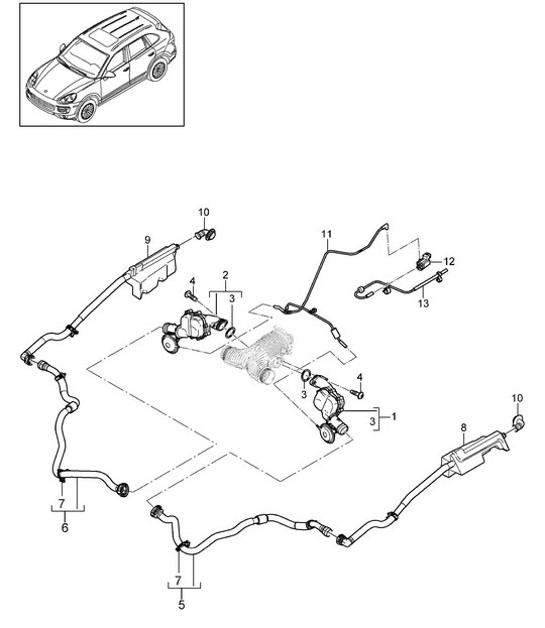 Diagram 107-073 Porsche Cayenne MK3 (958) 2010-2017 Moteur