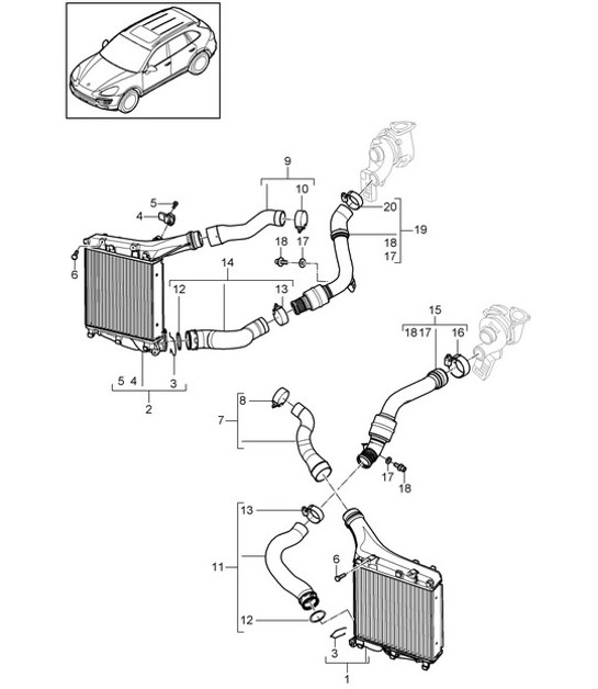 Diagram 107-077 Porsche Cayenne Turbo S V8 4.8L Gasolina 550 CV Motor