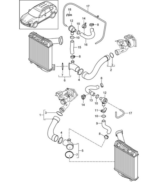 Diagram 107-080 Porsche Cayenne S/GTS 4.8L 2007>> Engine