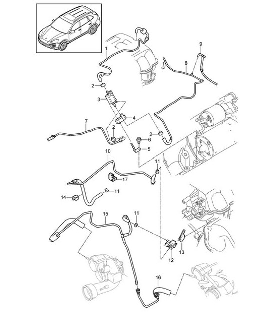 Diagram 107-085 Porsche Cayenne S 4.5L V8 2003>> Motor