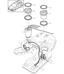 Réservoir de carburant / Pompe à carburant / Pompe à jet d&#39;aspiration (PR:2G1,2G3, 2G4,2G7,2G8, 0K0,0K1) Cayenne 92A (958) 2011-18