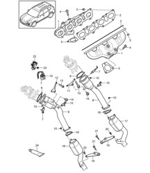 Exhaust system / Exhaust manifolds / Catalytic converter (PR:D58,DT1, DT5) Cayenne 92A (958) 4.8L 2011-18