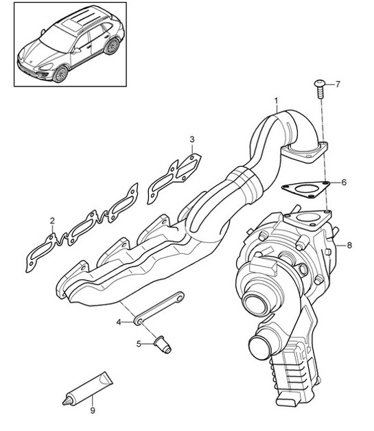 Diagram 202-018 Porsche Macan (95B) MK1 (2014-2018) Fuel System, Exhaust System