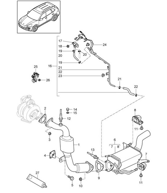Diagram 202-020 Porsche Cayenne V6 3.0L Petrol 353Hp 