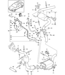 Sistema de escape / Convertidor catalítico / Filtro de partículas diésel / Línea de control (CNRB,CVVA, CVVB,CVVC) Cayenne 92A (958) 3.0L DIESEL 05/2012-18