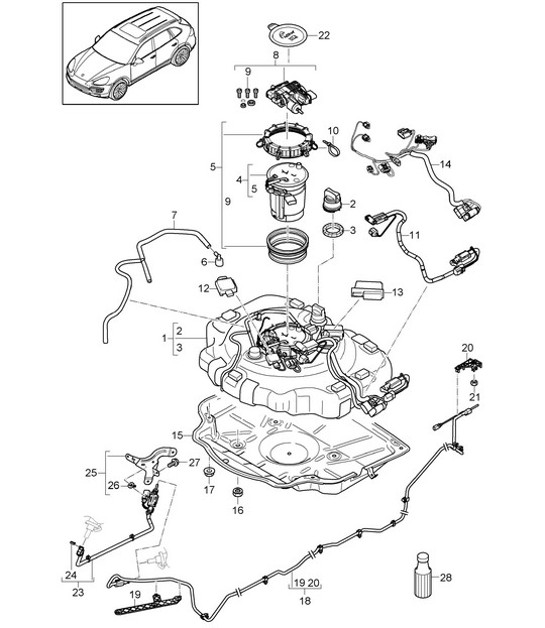 Diagram 202-028 Porsche Cayenne Coupe Turbo S E-Hybrid V8 4.0L 550CV 