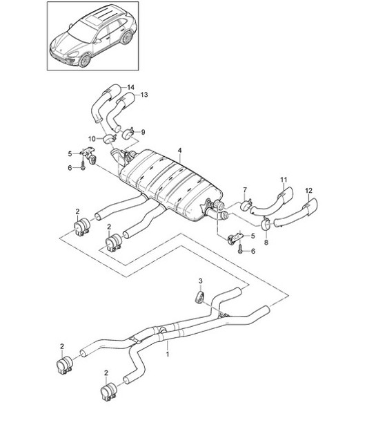 Diagram 202-041 Porsche 964（911）涡轮增压 3.3L 1991-93年 燃油系统、排气系统