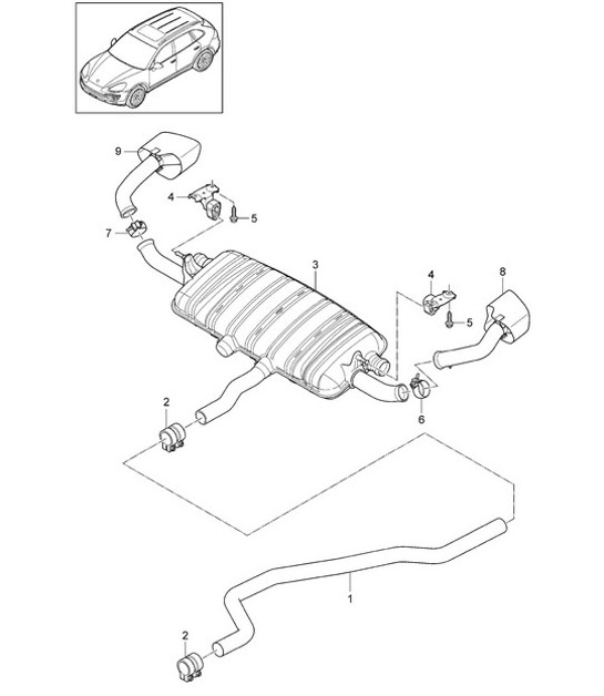 Diagram 202-053 Porsche 991 GT3 4.0L (500 Bhp) / GT3 RS 4.0L (520 Bhp) Fuel System, Exhaust System