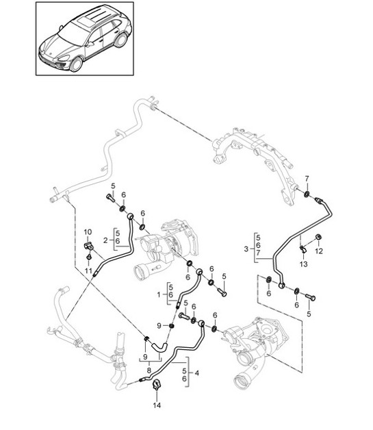 Diagram 202-065 Porsche Cayenne Turbo V8 4.0L Petrol 550Hp 