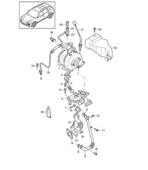 Abgasturbolader / Ölleitung (Modell: 059E) Cayenne 92A (958) 3.0L DIESEL &gt;&gt;05/2011