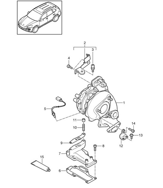 Diagram 202-080 Porsche Cayenne S 4.5L V8 2003>> Fuel System, Exhaust System