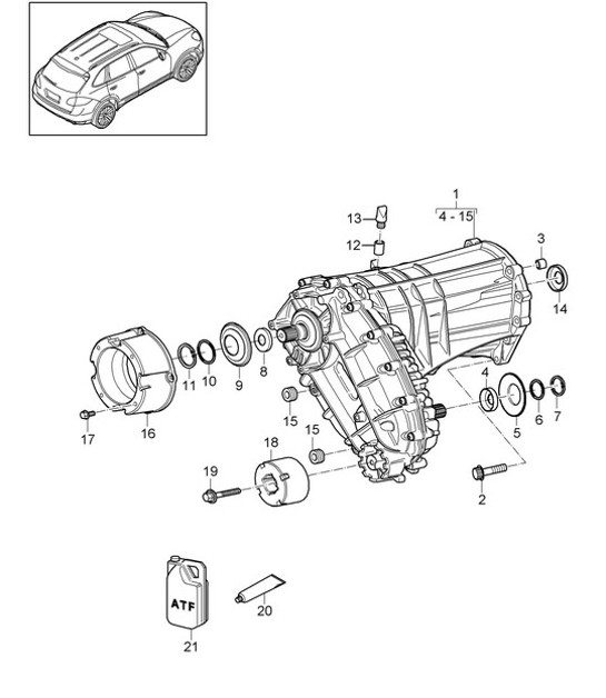 Diagram 305-020 Porsche 996 C4 3.6L 09/01-2005 Trasmissione