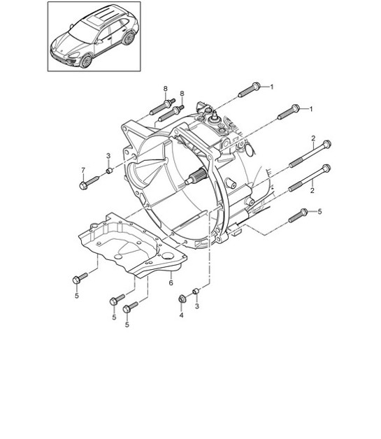 Diagram 306-030 Porsche Cayenne 9PA1 (957) 2007-2010 Transmission
