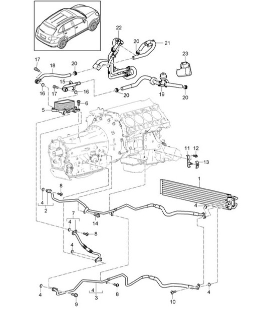 Diagram 360-000 Porsche Cayenne Turbo S E-Hybrid V8 4.0L 550Hp 