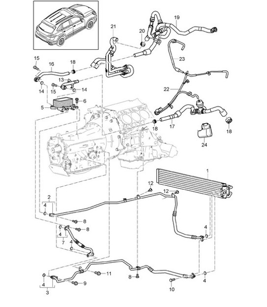 Diagram 360-060 Porsche Cayenne GTS V8 4.8L benzina 400 CV Trasmissione