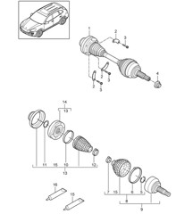 Aandrijfas Cayenne 92A (958) &gt;&gt;2014