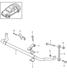 Anti-roll bar (PR:0AB,0AC) Cayenne 92A (958) 2015>>