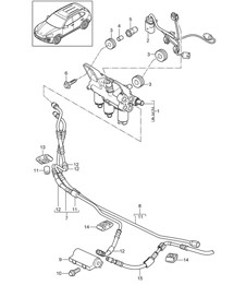 Anti-roll bar / Valve block / Junction / Pressure line (PR:0AW) Cayenne 92A (958) 2011-18