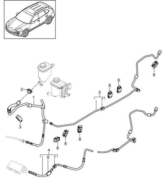 Diagram 402-025 Porsche Cayenne Coupe Turbo S E-Hybrid V8 4.0L 550CV 