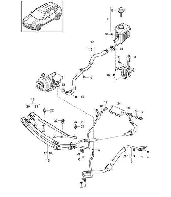 Diagram 402-030 Porsche 996 C4 3.4L 1997-08/01 Front Axle, Steering 