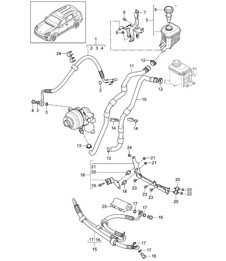 Stabilisatorstang / Leidingen / Motorruimte / Oliecontainer (CEYA+ PR:0AW) Cayenne 92A (958) 3.6L 2015>>