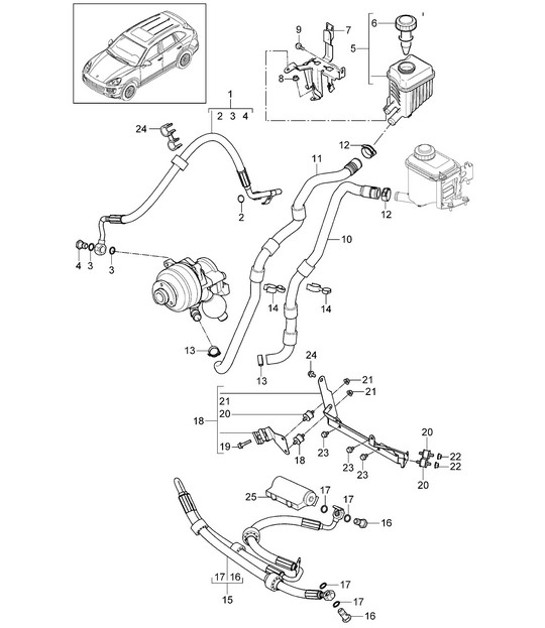Diagram 402-037 Porsche 993 (911) C2 1994-97 Assale anteriore, sterzo 