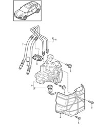 Anti-roll bar / Valve block / Pressure line / Return line (PR:0AW) Cayenne 92A (958) 2011-18