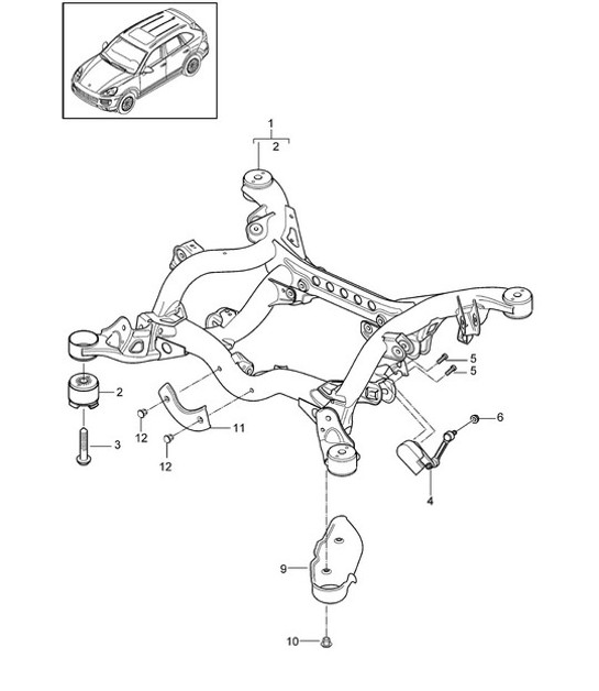 Diagram 501-021 Porsche 993 (911) (1994-1998) Rear Axle
