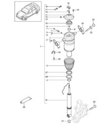 Suspension / Air spring (PR:1BK) Cayenne 92A (958) >>2014