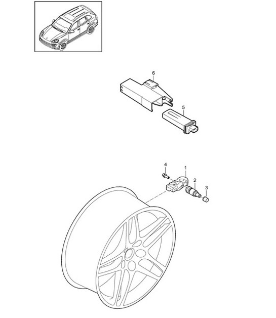 Diagram 601-006 Porsche 开曼 S 3.4L 987C 2005-08 车轮、制动器