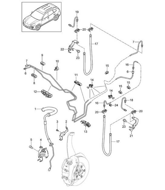 Diagram 604-010 Porsche Cayman GT4 3.8L 2015-16 Ruedas, Frenos