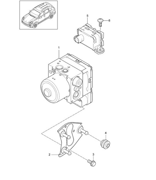 Diagram 605-002 Porsche Cayenne 92A (958) 2010-2017 Wheels, Brakes