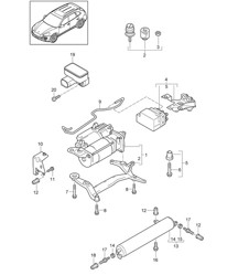 Adaptive suspension / Compressor / Pressure accumulator / Accelerator sensor (PR:1BK)  Cayenne 92A (958) 2011-18
