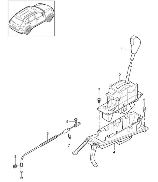 Diagram 701-003 Porsche 卡宴 92A（958） 2010-2017 手柄系统、踏板组 