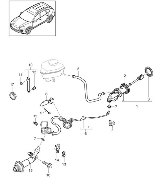 Diagram 702-008 Porsche 993（911）C2S 1994-97 手柄系统、踏板组 
