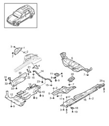 Trim / Underbody / Heat insulation Cayenne 92A (958)  2015>>