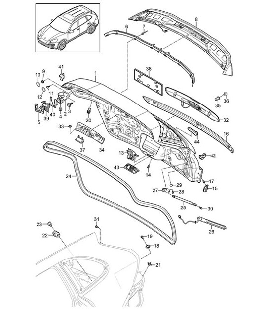 Diagram 803-005 Porsche Cayenne Coupé E-Hybrid V6 3.0L 340CV 