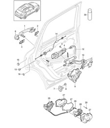 Door handle / Door lock - REAR -  Cayenne 92A (958) 2015>>