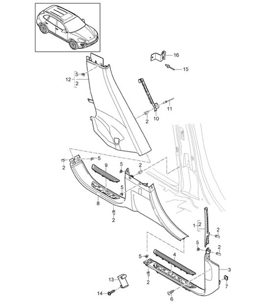 Diagram 807-025 Porsche 997 MK1 TURBO 2007-09 Body