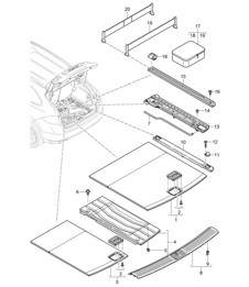 Trim / Luggage compartment / Accessories / Loadspace system Cayenne 92A (958) 2011-18