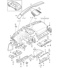 Instrument panel trim / Accessories Cayenne 92A (958) 2011-18