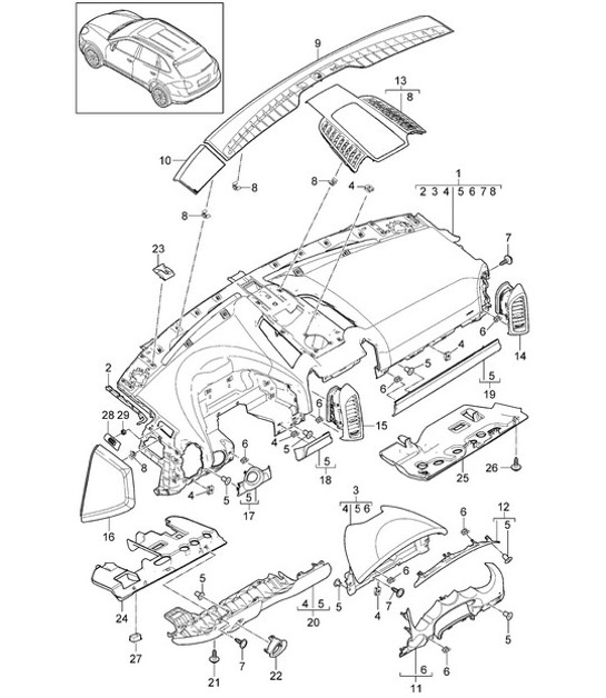 Diagram 809-005 Porsche 卡宴 S 4.5L V8 2003 年>>  车身