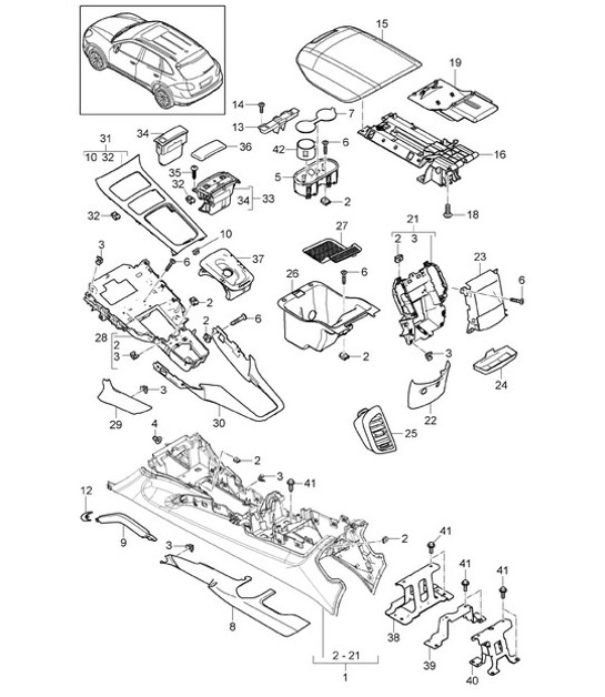 Diagram 809-015 Porsche 993 (911) (1994-1998) Carrozzeria