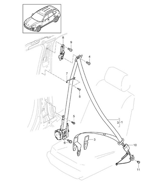 Diagram 812-000 Porsche 958 Cayenne GTS V8 4.8L Petrol 400HP 2010-17 Body