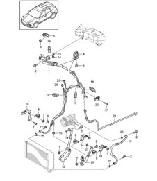 Refrigerant circuit with: Auxiliary air conditioner (PR:9AD) - FRONT - Cayenne 92A (958) >>2016