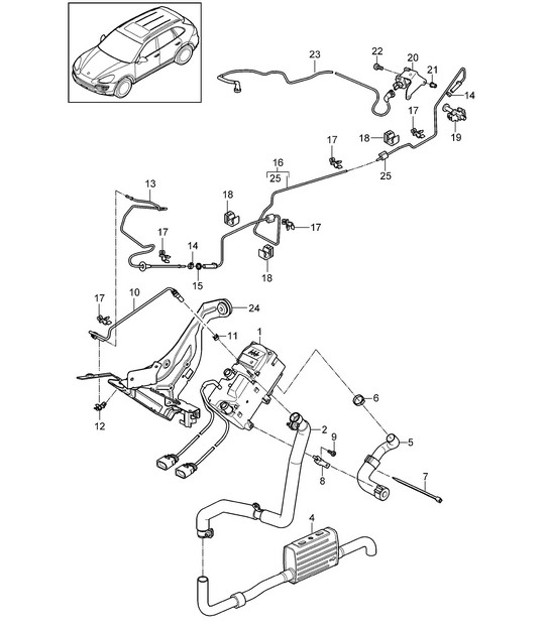 Diagram 813-080 Porsche 9YA Cayenne Turbo S E-Hybrid V8 4.0L 550Hp 2019-23 