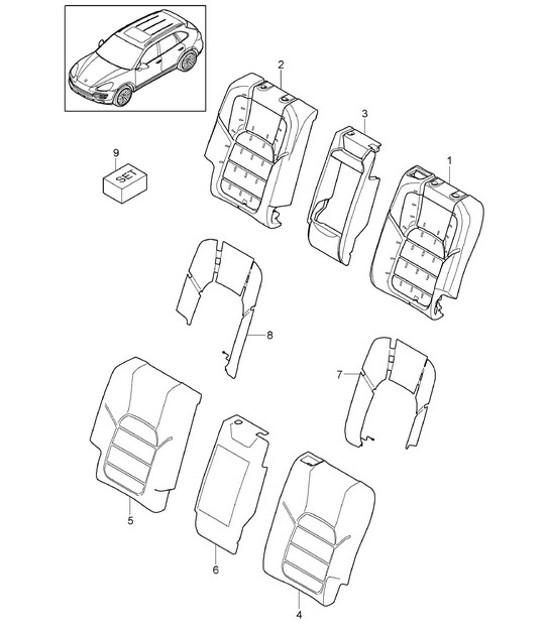 Diagram 817-055 Porsche 955 Cayenne S 4.5L V8 2003-06 Body