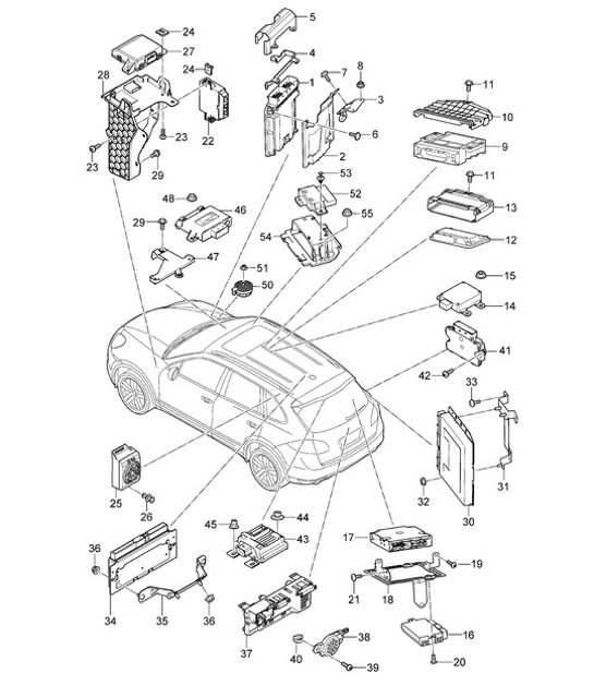 Diagram 901-003 Porsche 卡宴 Turbo / Turbo S 4.8L 2007>> 电子设备