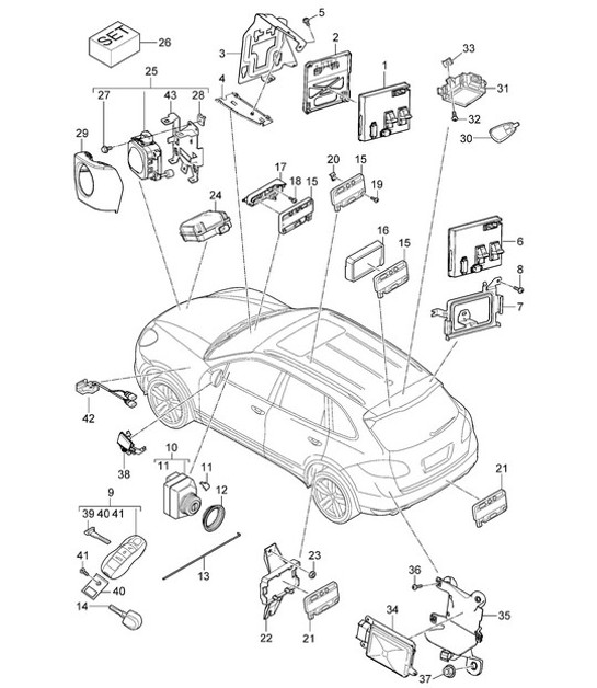 Diagram 901-004 Porsche Cayenne Turbo / Turbo S 4.8L 2007>> Materiale elettrico