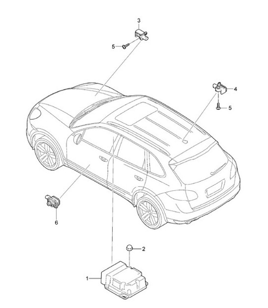 Diagram 901-006 Porsche Cayenne MK3 (958) 2010-2017 Équipement électrique